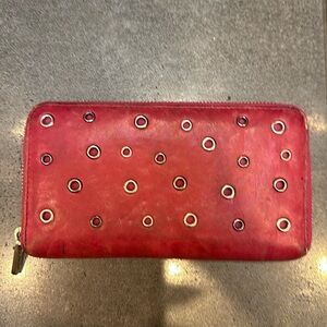 Botkier Pink Grommet Leather Wallet – Edgy & Functional